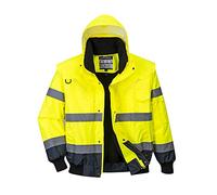Blouson haute visibilité 3 en 1 Portwest manches amovibles bicolore, Gelb / Marine, XXXXX-Large