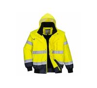 Portwest C465YNR4XL Bomber Bicolore Haute Visibilité 3 en 1, Jaune/Bleu Navires, 4XL