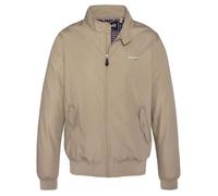 Blouson homme beige uni à coupe droite un col boutonné et fermeture zippée L