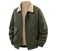 Blouson Homme Col Sherpa Zippé Poches Style Aviateur Couche Extérieure | Design pratique pour les sorties: col effet sherpa, zip frontal, poignets ajustés et poches, pour ville, w nd, voyage et