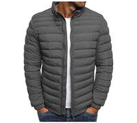 Blouson Homme Doudoune Homme, Doudoune Manches Longues Zippée Charge Veste Légère Et Chaude Couleur Unie Coupe-Vent Avec Poches Hiver Rouge Vert Noir 2024 S-3Xl