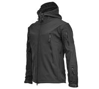 Blouson Homme Hiver Chaud - Veste d'alpinisme Technique Soft Hardshell avec Capuche pour Homme - Manteau Polaire d'hiver Chaud et décontracté