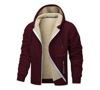 Blouson Homme Hiver Manteau Veste Doublée Polaire Grande Taille Zippé Pull Couple Chaude De Travail Chaud Regular Fit en Cuir pour Manteaux Matelassé