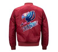 Blouson Homme Hiver Zippée Fai-ry Ta-il, Veste de Travail Homme avec Col Montant, Manteau Classique pour Outdoor Décontracté, Poches(Red,XL)