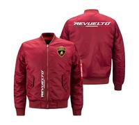 Blouson Homme Lam -bo.RGhi. ni, Veste Chaude Cargo avec Col Montant, Manteau Hiver pour Outdoor Décontracté, Saison(Red,XXL)