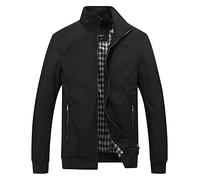 Blouson Homme Léger Pour Printemps Été Zippée Veste D'Extérieur Casual Bomber De Couleur Uni Veste Coupe-Vent À Col Montant Jacket Homme De L'Aviateur Thin Classique Décontracté Veste homme