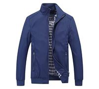 Blouson Homme Léger Pour Printemps Été Zippée Veste D'Extérieur Casual Bomber De Couleur Uni Veste Coupe-Vent À Col Montant Jacket Homme De L'Aviateur Thin Classique Décontracté Veste homme