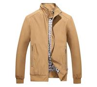 Blouson Homme Léger Pour Printemps Été Zippée Veste D'Extérieur Casual Bomber De Couleur Uni Veste Coupe-Vent À Col Montant Jacket Homme De L'Aviateur Thin Classique Décontracté Veste homme