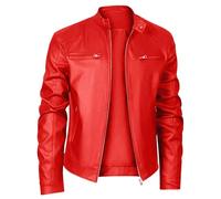 Blouson Homme Leger, Veste en Cuir pour Homme avec col Montant Style Punk Coupe-Vent Parfaite pour Les Loisirs et l'équitation