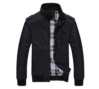 Blouson Homme Léger Vestes demi-saison Automne Ete Blousons de travail d'extérieur Manteaus en matelassée cuir couleur unie poches Transition militaire cargo softshell col montant zippées
