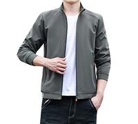 Blouson Homme Léger Vestes demi-saison d'été Blousons d'aviateur motard Manteaus en doudoune coton manches longues Transition militaire cargo avec col montant style universitaire