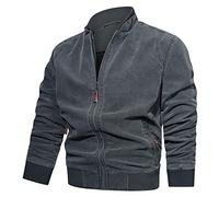 Blouson Homme Mi Saison Chaude Zippé Jacket Parka Décontractée Automne Chic Bomber Grande Taille Manteau Coupe Vent Printemps Noir Legere Veste Bombers
