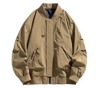 Blouson Homme Mi Saison Jackets Automne Hiver Décontracté Color Plus Taille Big and Tall Fermeture Éclair Extérieur Sport Manteau Jacket