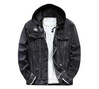 Blouson Homme Mi Saison - Veste en Jean pour Homme avec Capuche détachable et Conception Coupe-Vent pour Toutes Vos Aventures urbaines