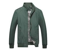 Blouson Homme Mi Saison,Veste Legere Bombers Grande Taille Manches Longues Col Montant avec Poche ZippéE Veste d'aviateur Coupe-Vent DéContractéE Couleur Unie Manteau Jacket