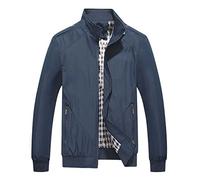 Blouson Homme Mi Saison,Veste Legere Bombers Grande Taille Manches Longues Col Montant avec Poche ZippéE Veste d'aviateur Coupe-Vent DéContractéE Couleur Unie Manteau Jacket