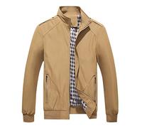 Blouson Homme Mi Saison,Veste Legere Bombers Grande Taille Manches Longues Col Montant avec Poche ZippéE Veste d'aviateur Coupe-Vent DéContractéE Couleur Unie Manteau Jacket