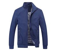 Blouson Homme Printemps Eté, Veste Legere Homme à Col Montant Zippée Coupe-Vent Imperméable Veste Mi Saison Décontracté Bombers Aviateur Léger Jacket Militaire Blousons Moto D'extérieur Sport
