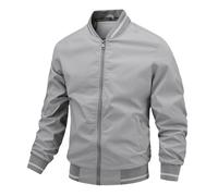 Blouson Homme Printemps Eté, Veste Legere Homme à Col Montant Zippée Coupe-Vent Imperméable Veste Mi Saison Décontracté Bombers Aviateur Léger Jacket Militaire Blousons Moto D'extérieur Sport