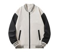 Blouson Homme Printemps Été - Vestes Décontractées pour Hommes Veste De Baseball Élégante pour Un Usage Confortable Et Polyvalent Design Léger Parfait pour Les Activités De Plein Air (White M)