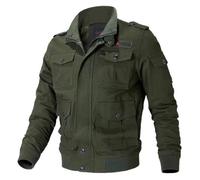 Blouson Hommes en Coton - MOBIGARLAN - Veste Col Standup - FBC167BBB - Vert L