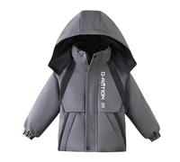 Blouson Imperméable Fille Veste de Pluie pour Enfant Garcon Manteau éPaissir Parka Polaire Chaude en Peluche Manteaux Imperméables à Capuche Fermeture éclair d'hiver Vêtement de plein air 3-8 Ans