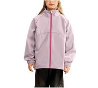 Blouson Imperméable Filles, Veste de Pluie pour Enfant Fille Manteaux Imperméables sans Capuche Fermeture éclair Coupe Vent Légère Vestes de Pluie Vêtement de plein air 4-16 Ans
