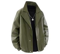 Blouson Imperméable Homme Blazer Bébé Hiver Fine Randonnée Tres Cap Protection Sherpa Simili Cuir Softshell Vetement Saharienne Fourré Veste Cargo Homme Vert 3XL