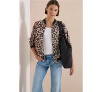 Blouson léger avec fermeture zip et imprimé léopard