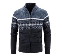 Blouson LéGer Homme Automne - Hommes Hiver Pull Veste à Manches Longues Plus Velours Col Roulé éPais Bloc VéRifier Pull Mode Cardigan Veste