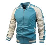 Blouson léger pour homme Vestes demi-saison d'été Blousons d'aviateur motard Manteaus en softshell coton grande taille zippée baseball tendance col montant poches zippées