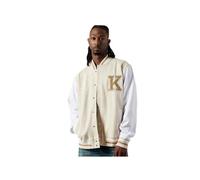 Blouson léger style université homme - KAPORAL - BILLY - Col teddy tricolore - Intérieur molletonné - Gris XXL