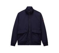 Blouson marine uni avec une coupe droite à col montant et des poches 2XL
