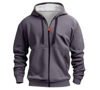 Blouson Matelassé Homme Tactique Chaude Ski Sherpa Hiver Col Décontractée Matelassé Simili Cuir Protection Cargo Saison Velo Cuir Veste Harrington Homme Gris Foncé M