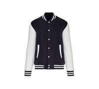 Blouson molleton teddy unisexe KARIBAN - Navy / Blanc L