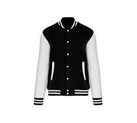 Blouson molleton teddy unisexe KARIBAN - Noir / Blanc XXXL