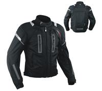 Blouson Motard Moto CE Protections Textile Impermeable Mesh Etanche Noir