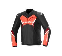 Alpinestars Faster V3 Airflow Blouson de moto perforé en cuir / textile, noir-rouge, taille 48 pour homme