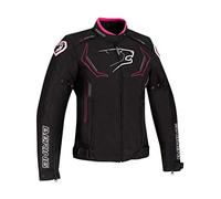 Blouson moto Bering Lady Guardian noir blanc fushia