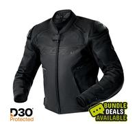Blouson moto cuir femme RST S1 D3O (D30) - noir/noir