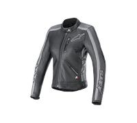 Blouson Moto en Cuir Femme Alpinestars Stella Dyno Noir/Gris goudron/Gris foncéXS Noir,Gris goudron,Gris foncé