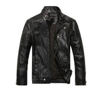 Blouson moto en Pu Cuir Ho - LEOCLOTHO - Noir1 - Homme L