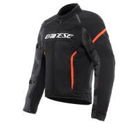 Blouson moto été DAINESE AIR FRAME 3 TEX JACKET Noir/Rouge Fluo