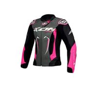 Blouson moto femme Ixon Vortex 3 - noir/rose/blanc - S