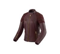 Revit London Blouson en cuir de moto pour femmes, rouge, taille 40