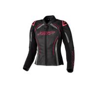 RST S-1, veste en cuir pour femmes L Noir/Gris/Fuchsia Néon Noir/Gris/Fuchsia Néon