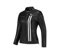 Rusty Stitches Alice, veste en cuir pour femmes 36 Noir/Blanc Noir/Blanc