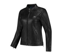 Rusty Stitches Iris, veste en cuir pour femmes 40 Noir Noir