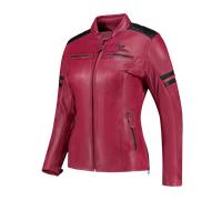 Rusty Stitches Joyce V2, veste en cuir pour femmes 38 Rouge Foncé/Noir Rouge Foncé/Noir