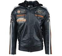 Blouson moto homme cuir Urban Leather ’58 HOMMES’ | Veste moto homologuée en cuir d’agneau | Protections homologuées CE amovibles pour le dos, les épaules et les coudes | Noir | 48/4XL